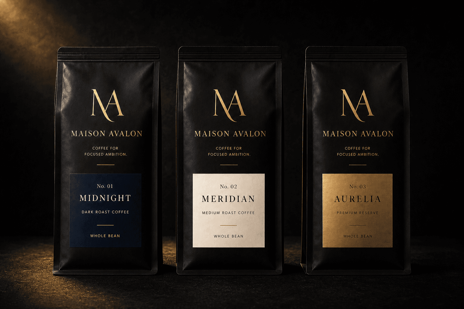 Maison Avalon Founder Box — Midnight and Meridian coffee bags